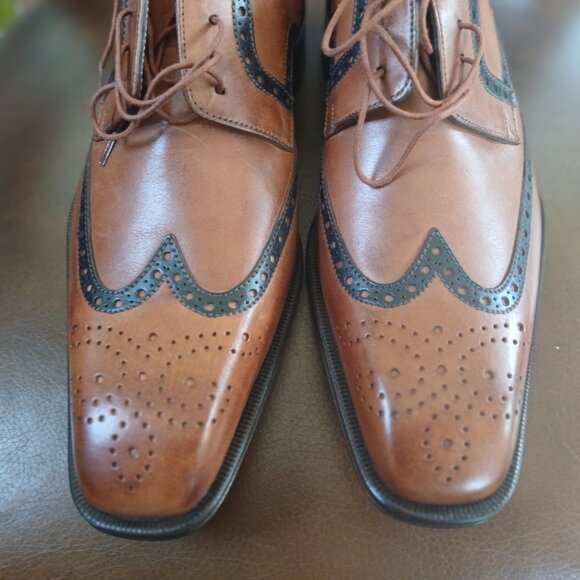 Interesting mens leather wing tips. New and Unworn.. - Picture 3 of 8